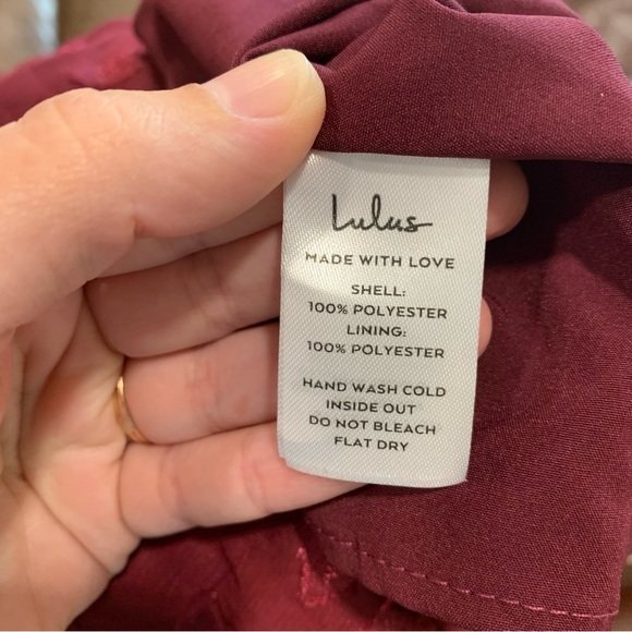 Lulus Forever Be Burgundy Floral Ruffle One-Shoulder Maxi Dress Size M Romantic - Picture 11 of 15